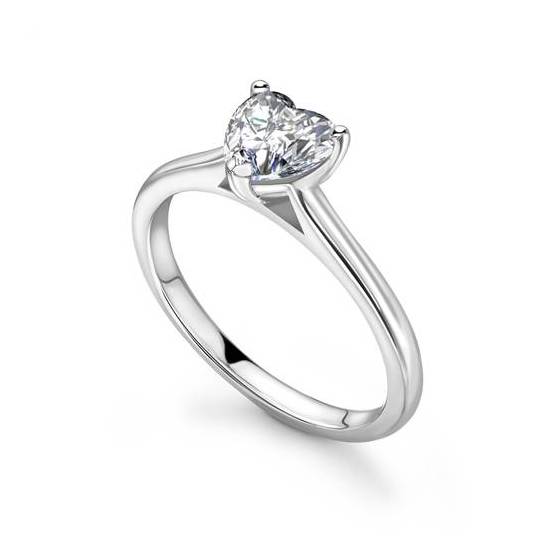 0.50ct SI1/F Classic Heart Diamond Engagement Ring