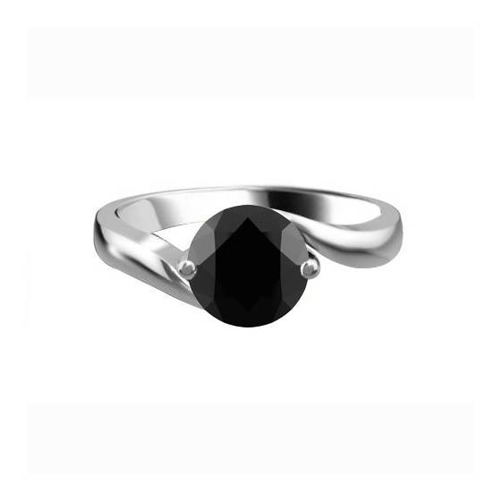 Black Diamond Solitaire Ring