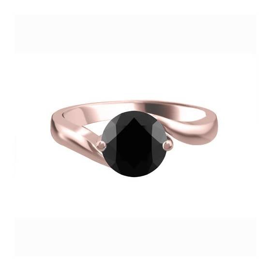 Black Diamond Solitaire Ring