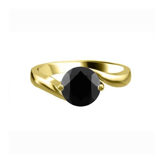 Black Diamond Solitaire Ring