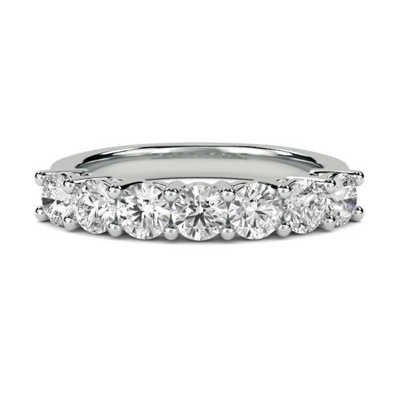 0.65ct VS/F-G 7 Stone Round Natural Diamond Half Eternity Ring