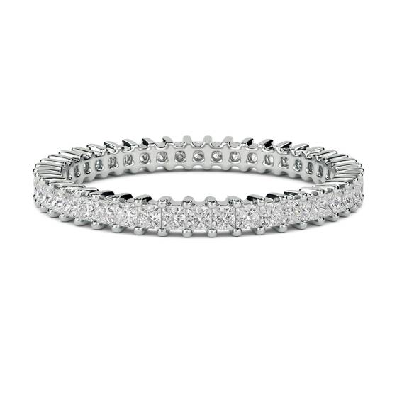 2.00ct VS/D-E Princess Natural Diamond Full Eternity Ring