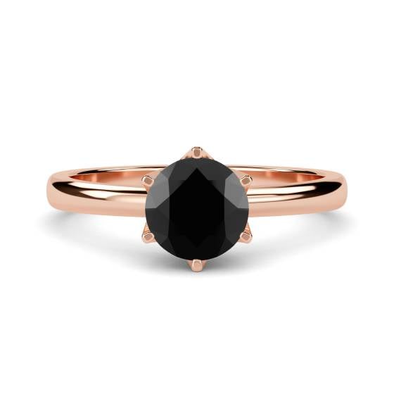 Black Diamond Solitaire Ring