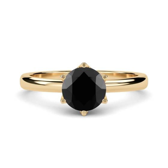 Black Diamond Solitaire Ring