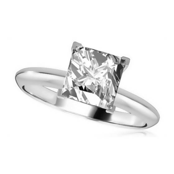 0.90ct VS1/G Knife Edge Solitaire Princess Natural Diamond Engagement Ring