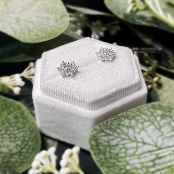 0.89ct SI/F-G Round Natural Diamond Designer Earrings