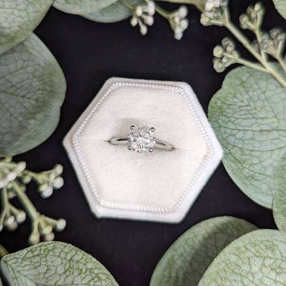 2.00ct I1/D Round Natural Diamond Solitaire Ring