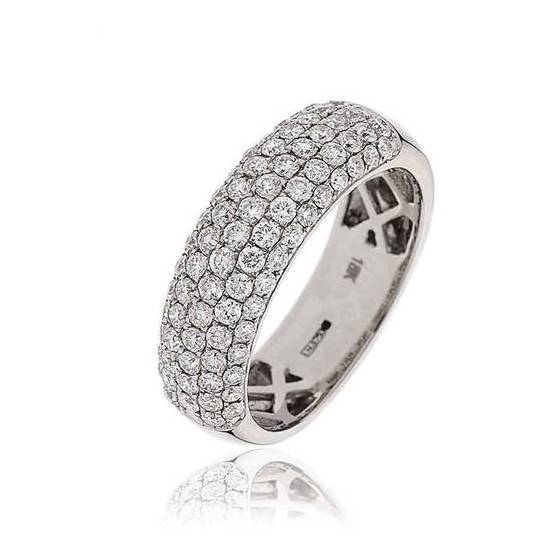 1.00ct SI/E-F Elegant Round Natural Diamond Multi Row Dress Ring