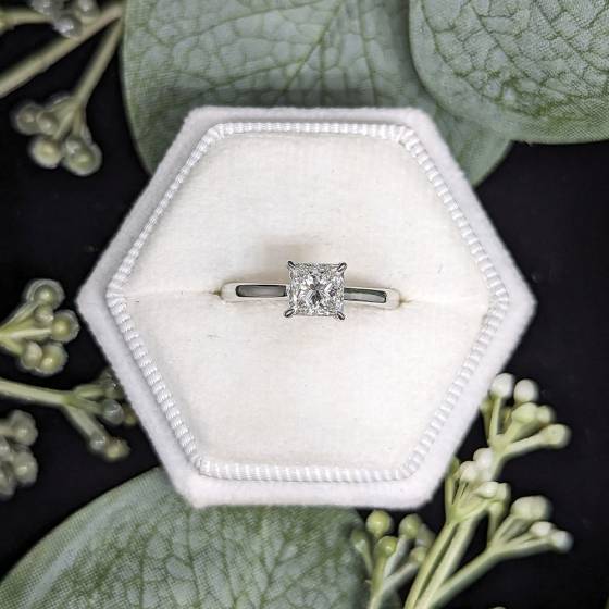 1.01Ct SI1/G Princess Diamond Solitaire Ring