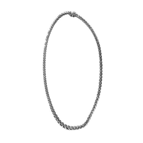 6.87ct SI/G-H Round Natural Diamond Single Row Tennis Necklace