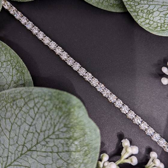 10.50ct VVS/D-E Round Lab Grown Diamond Tennis Bracelet