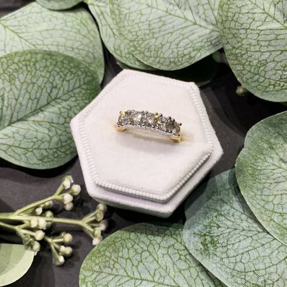 1.60ct VS/H-I Round Natural Diamond 5 Stone Ring