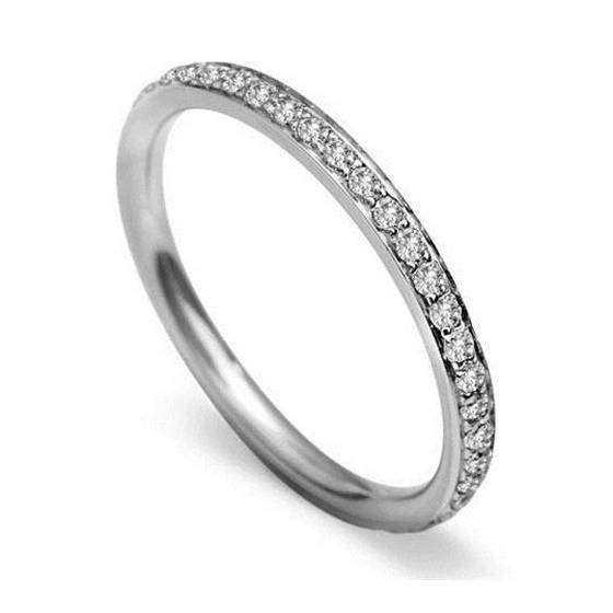 0.40 VS/E-F 2MM Full Set Round Natural Diamond Wedding Ring