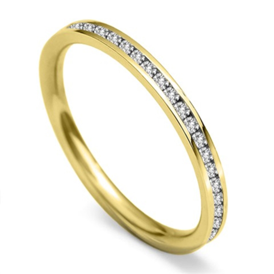 0.25ct VS/F-G 2mm Round Natural Diamond 60% Wedding Ring