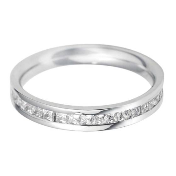 0.43ct VS/G Princess Natural Diamond Set Wedding Band