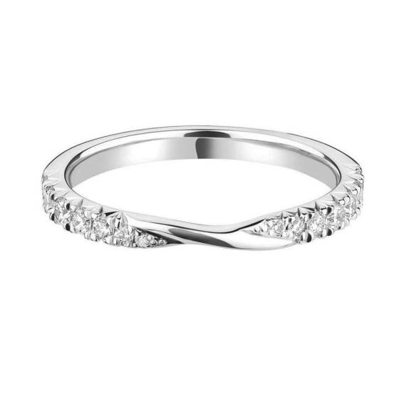 0.15ct VS/E-F Round Natural Diamond Shaped Wedding Ring
