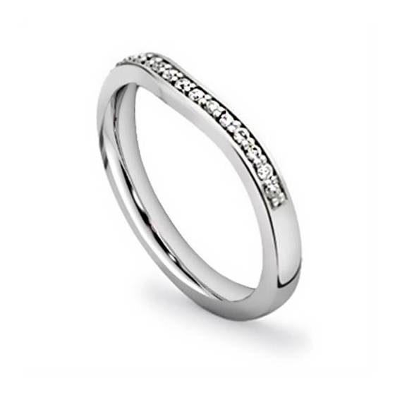 0.10ct VS1/F Round Natural Diamond Shaped Wedding Band