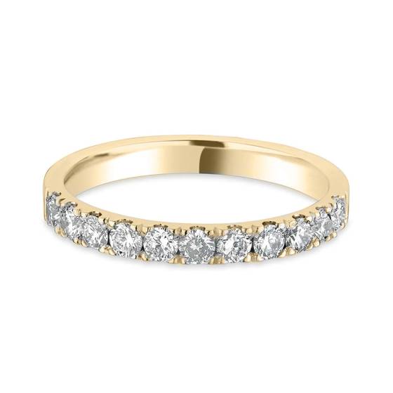 0.40ct VS/E-F Round Natural Diamond Half Prong Eternity Ring
