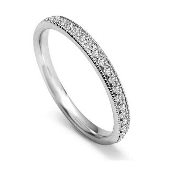 0.30ct VVS/DE 40% Round Diamond Vintage Wedding Ring