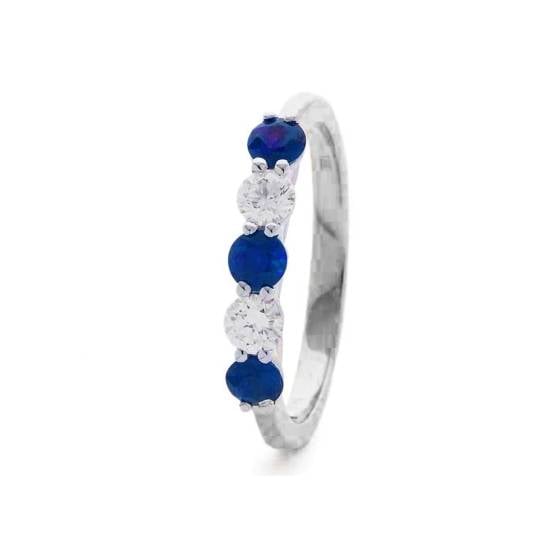 0.54ct SI/E-F Blue Sapphire Eternity Ring