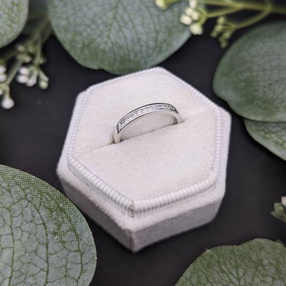 0.20ct VS/E-F Princess Natural Diamond Half Eternity Ring