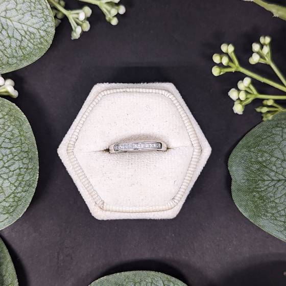 0.20ct VS/E-F Princess Natural Diamond Half Eternity Ring