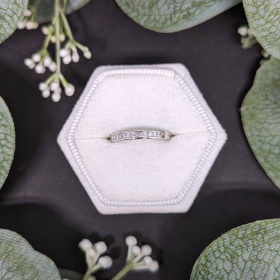 0.20ct VS/E-F Princess Natural Diamond Half Eternity Ring