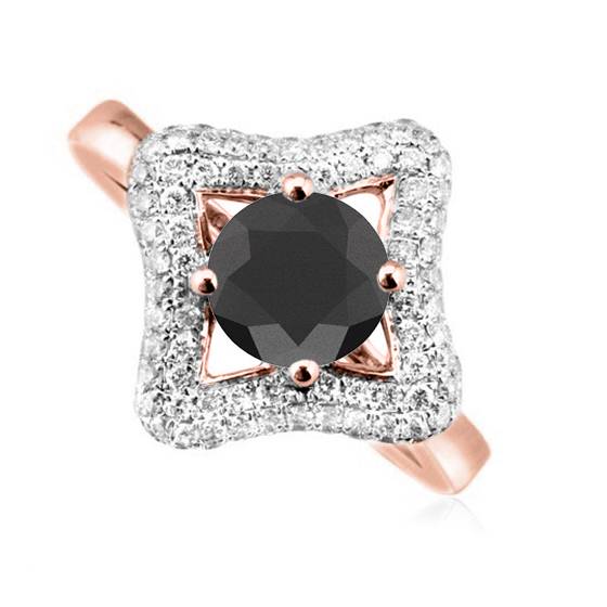 Black Diamond Shoulder Set Ring