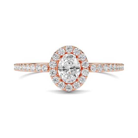 Oval Shoulder Set Ring With Matching Band