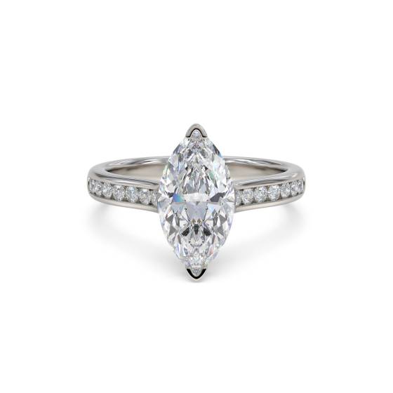 Marquise Diamond Shoulder Set Ring