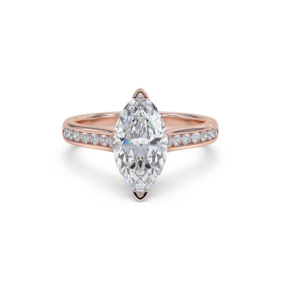 Marquise Diamond Shoulder Set Ring