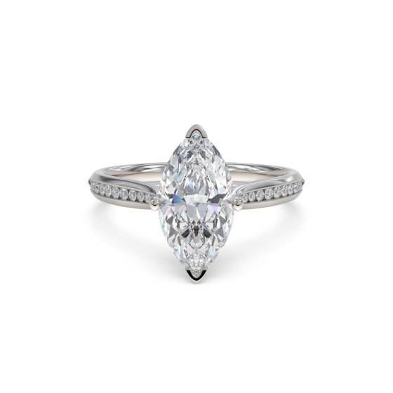 Marquise Diamond Shoulder Set Ring