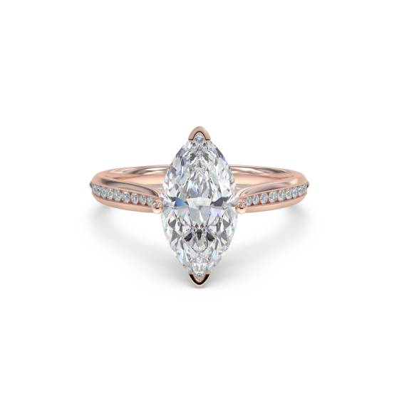 Marquise Diamond Shoulder Set Ring