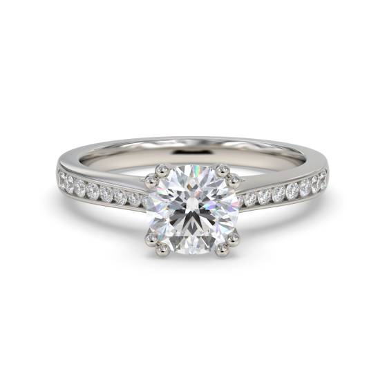 Round Diamond Shoulder Set Ring
