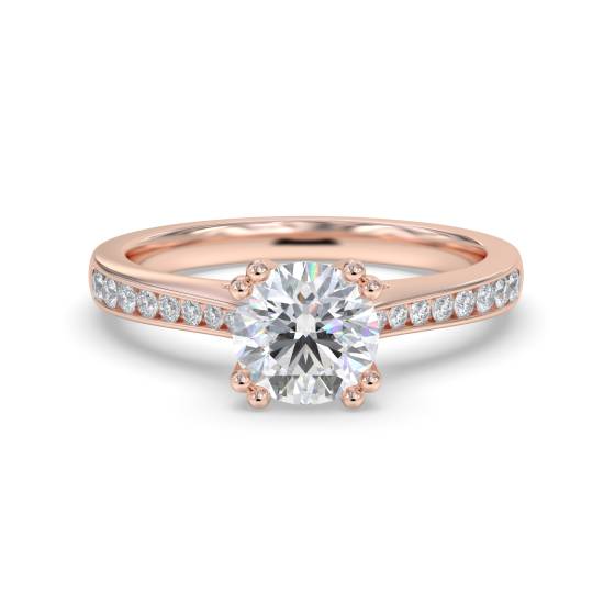 Round Diamond Shoulder Set Ring