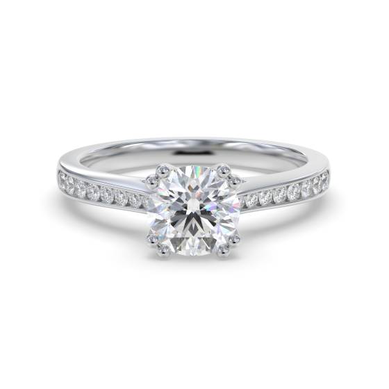 Round Diamond Shoulder Set Ring