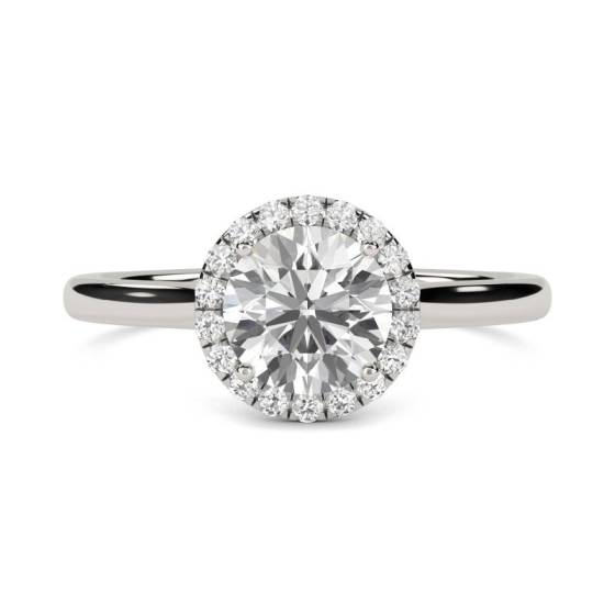GIA Certified 0.65ct SI1/D Round Diamond Single Halo Ring