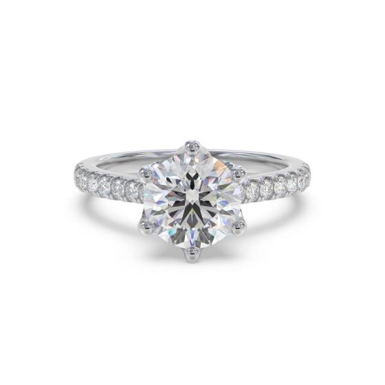 Round Diamond Shoulder Set Ring