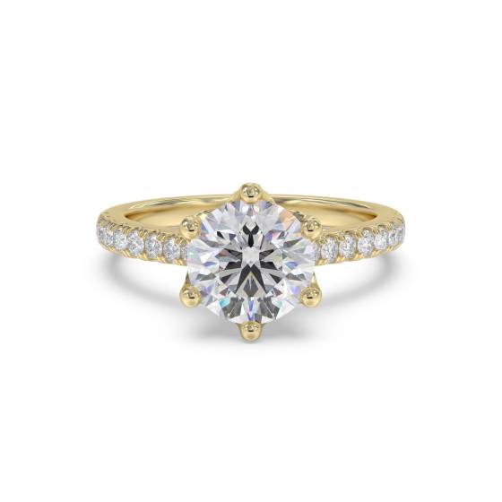 Round Diamond Shoulder Set Ring