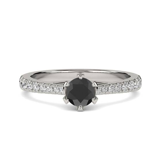 Black Diamond Shoulder Set Ring