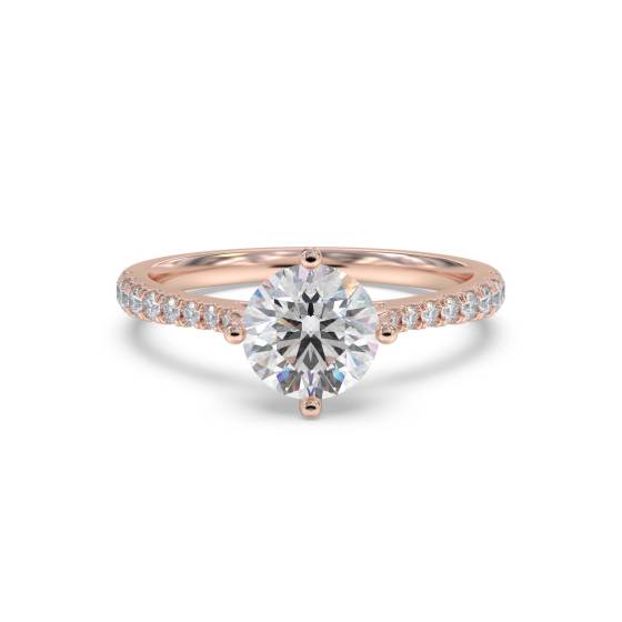 Round Diamond Shoulder Set Ring