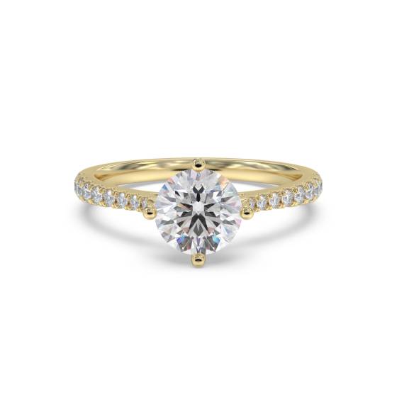 Round Diamond Shoulder Set Ring