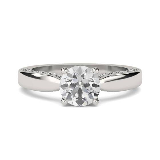 1.20ct I1/E Round Natural Diamond Shoulder Set Ring