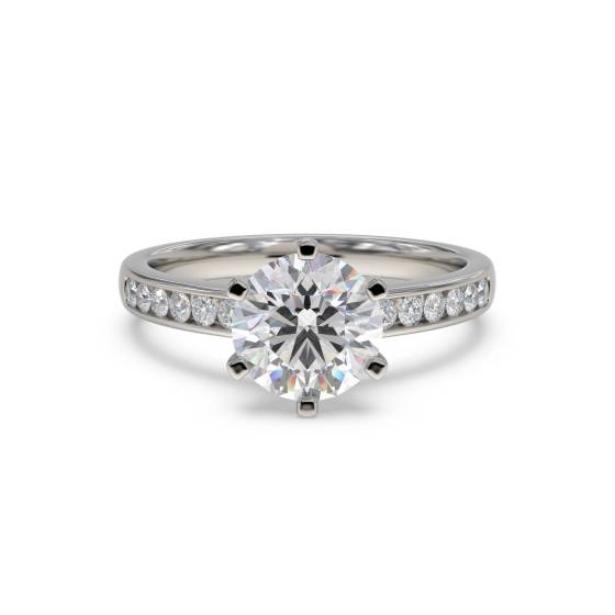 Round Diamond Shoulder Set Ring