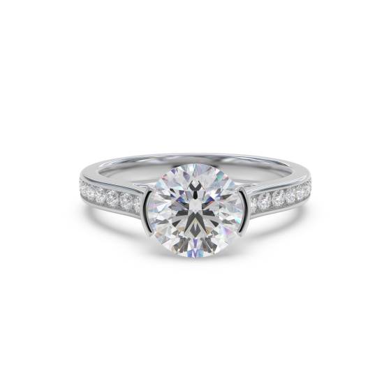 Round Diamond Shoulder Set Ring
