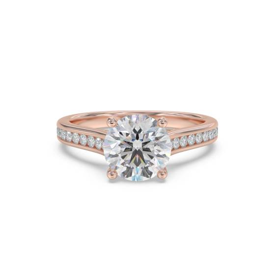 Round Diamond Shoulder Set Ring