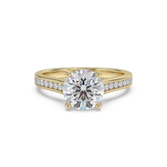 Round Diamond Shoulder Set Ring