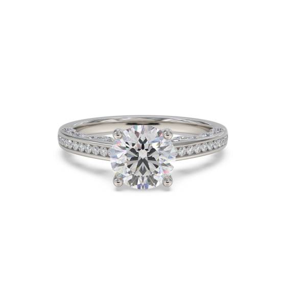 GIA Certified 0.75ct SI1/E Round Diamond Shoulder Set Ring