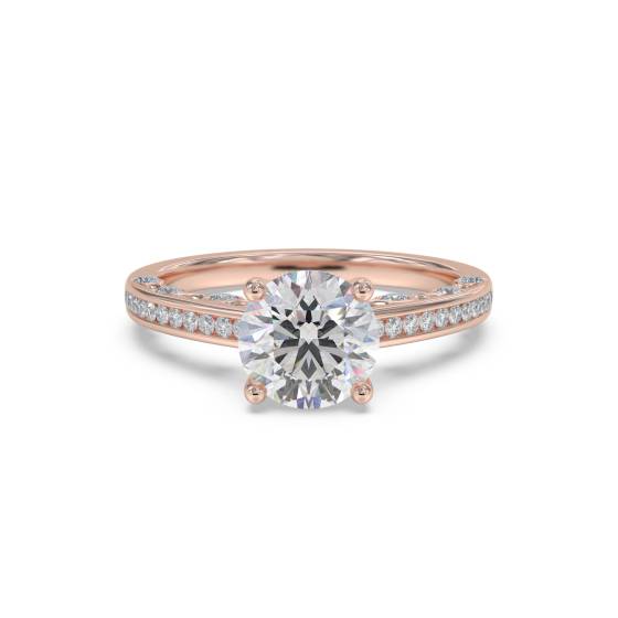 Round Diamond Shoulder Set Ring