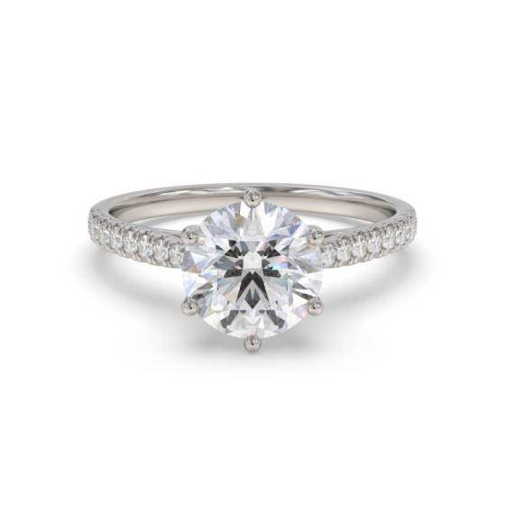 GIA Certified 0.75ct VS1/D Round Diamond Shoulder Set Engagement Ring